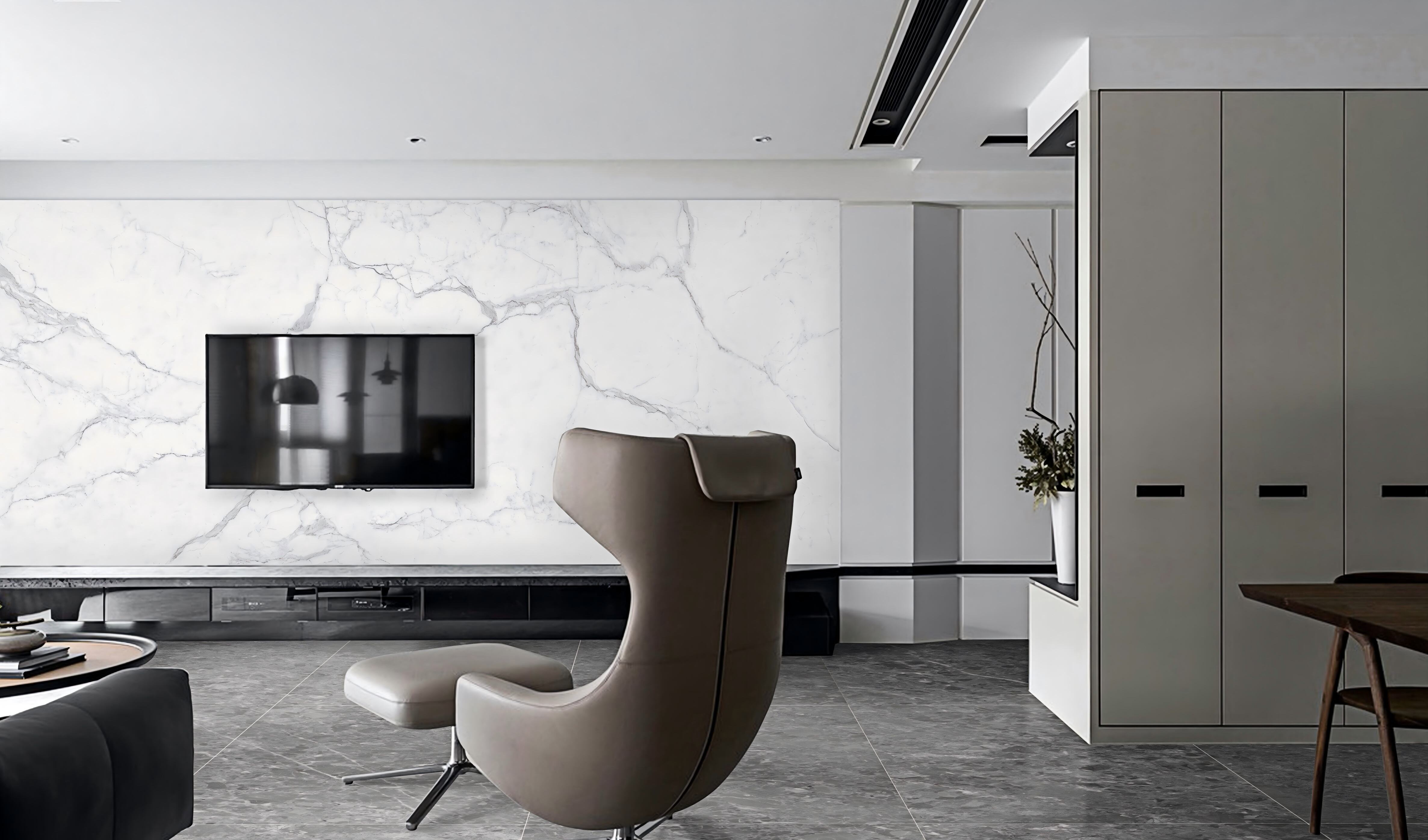 White Onyx rendered in a TV backdrop wall setting