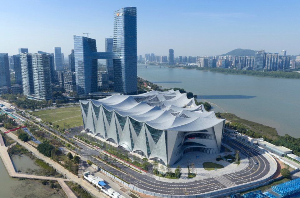 Aerial view of the Greater Bay Area Science Hall project site in Guangzhou.
